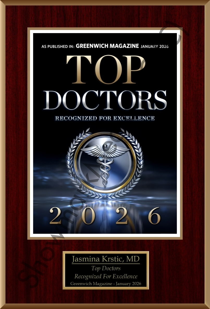 Top Doctor Greenwich Magazine 2026 award for Dr. Jasmina Krstic
